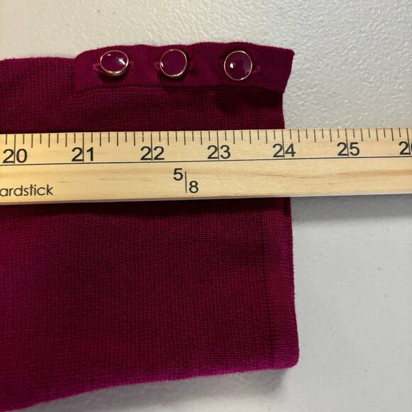 Talbots Cardigan Womens Size XL Burgundy Knitted Button Sleeve Open Front Comfy - Picture 8 of 10